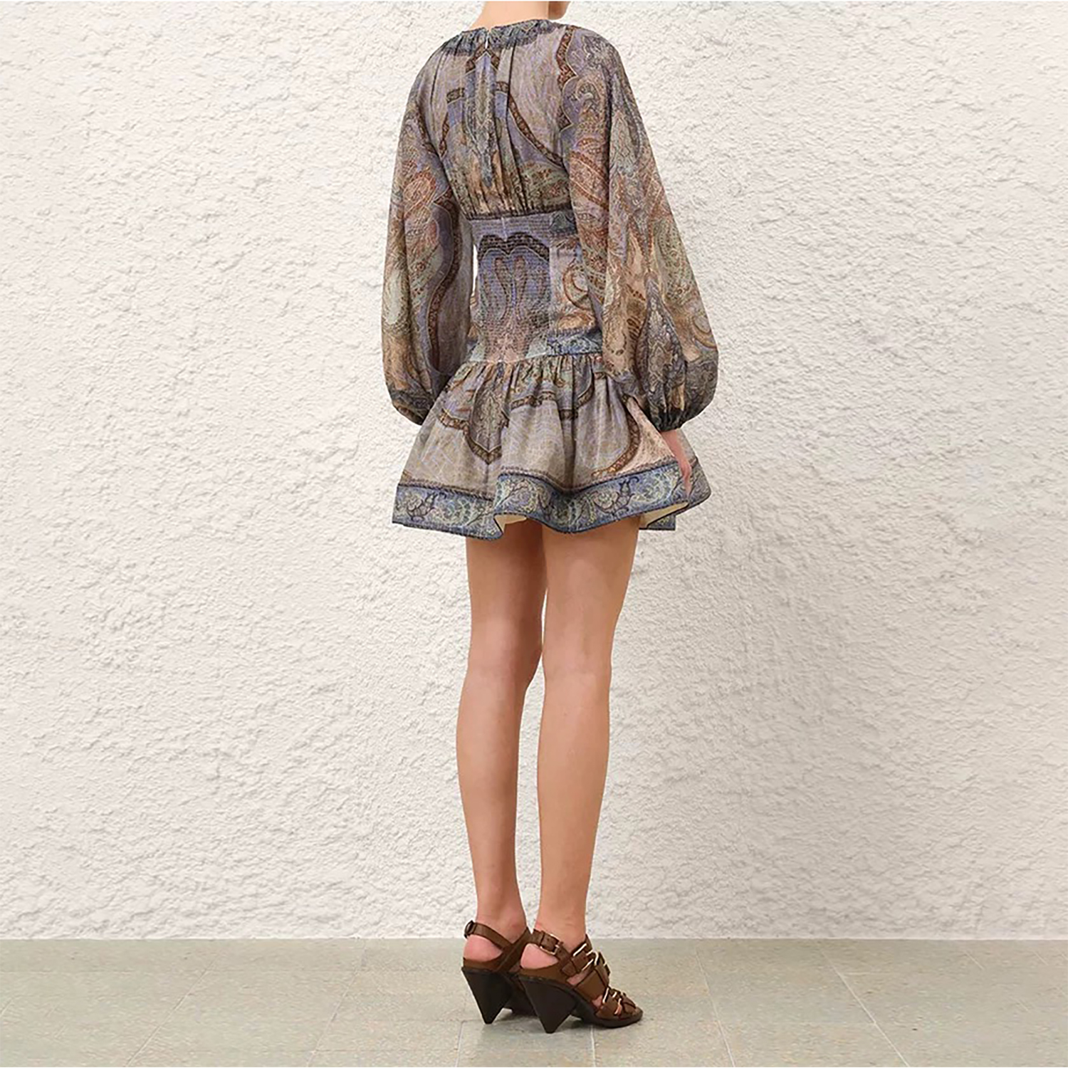 2026 Holiday Swimsuit New Brocade Pattern Blue Mini Dress 2026 Holiday Swimsuit New Brocade Pattern Blue Mini Dress