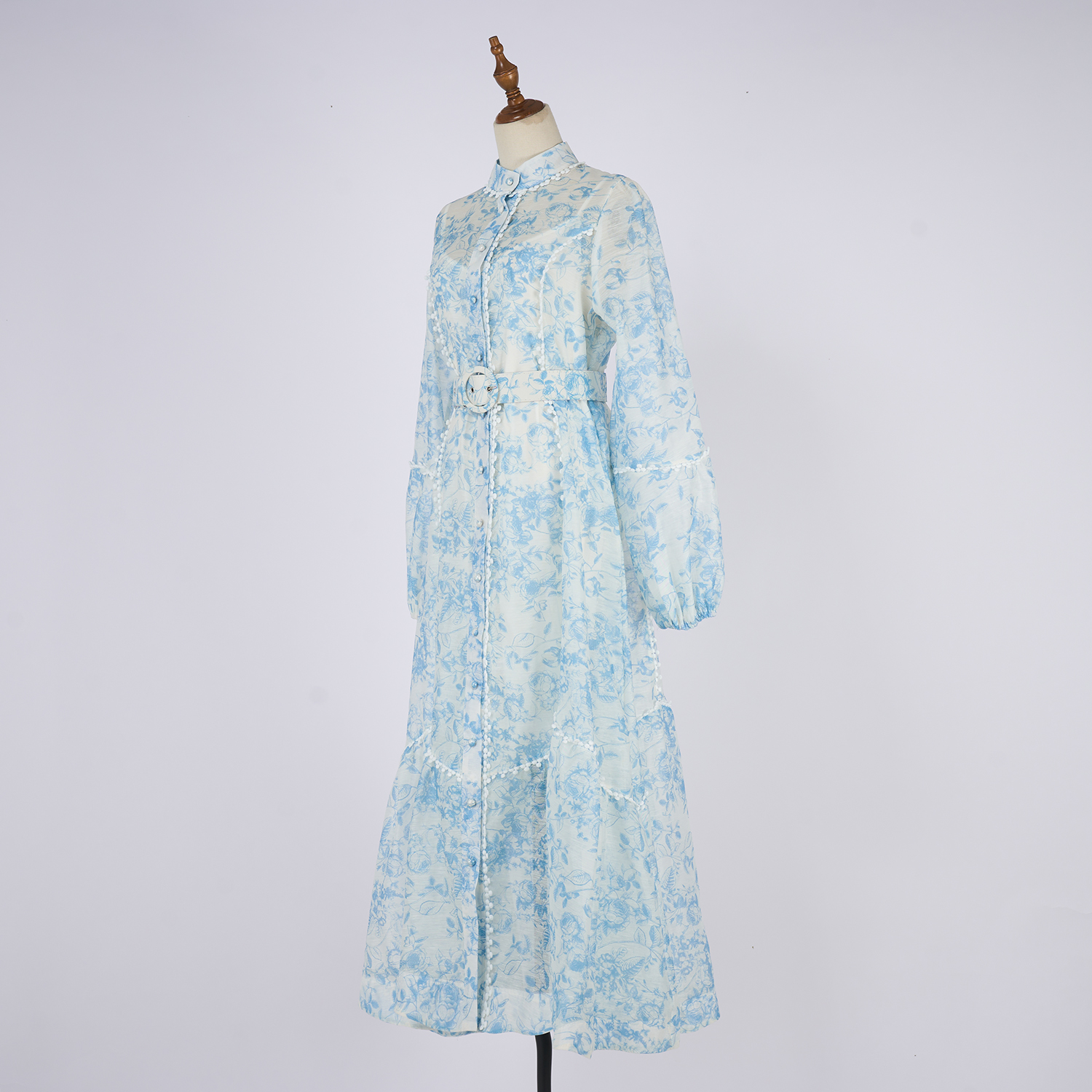 Real shot Australian retro print French elegant ultra long lace lace patchwork dress with large skirt Real shot Australian retro print French elegant ultra long lace lace patchwork dress with large skirt