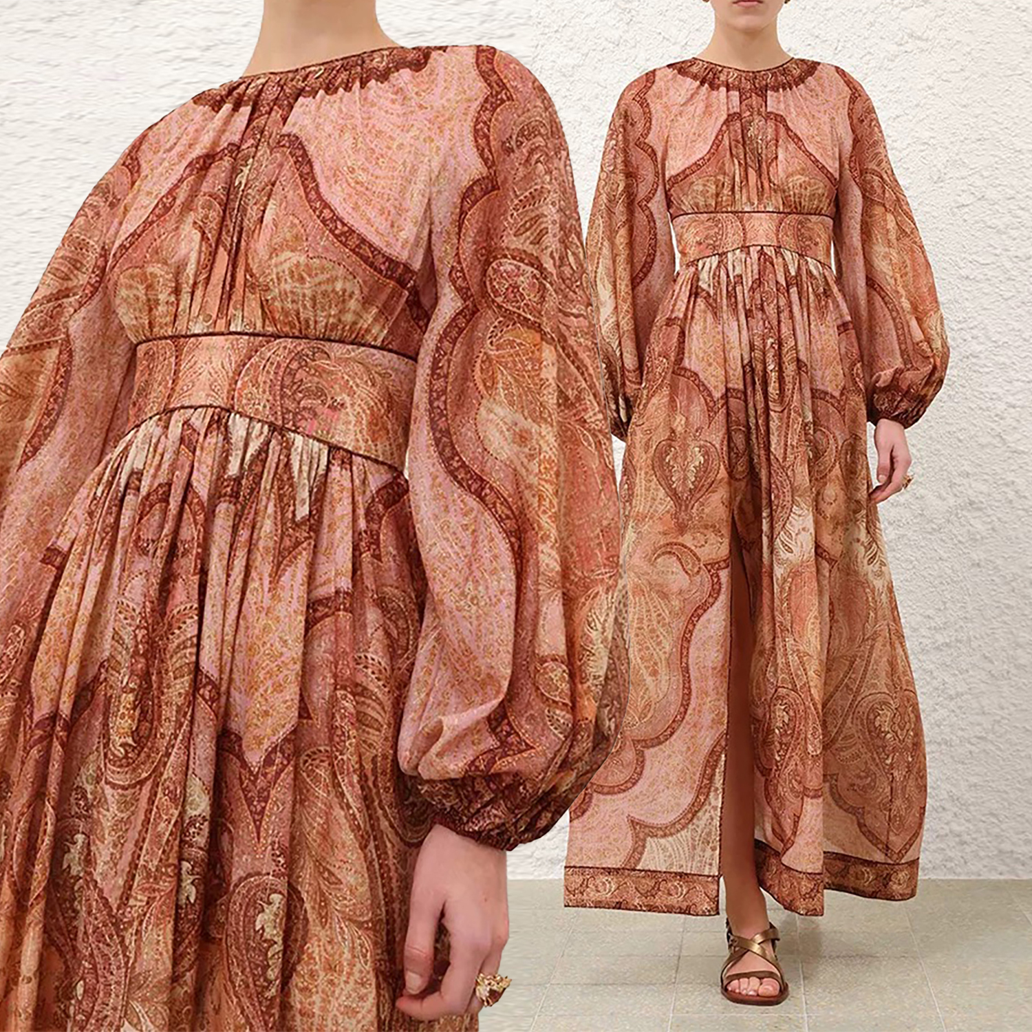 2026 vacation swimsuit new long sleeved mid length dress