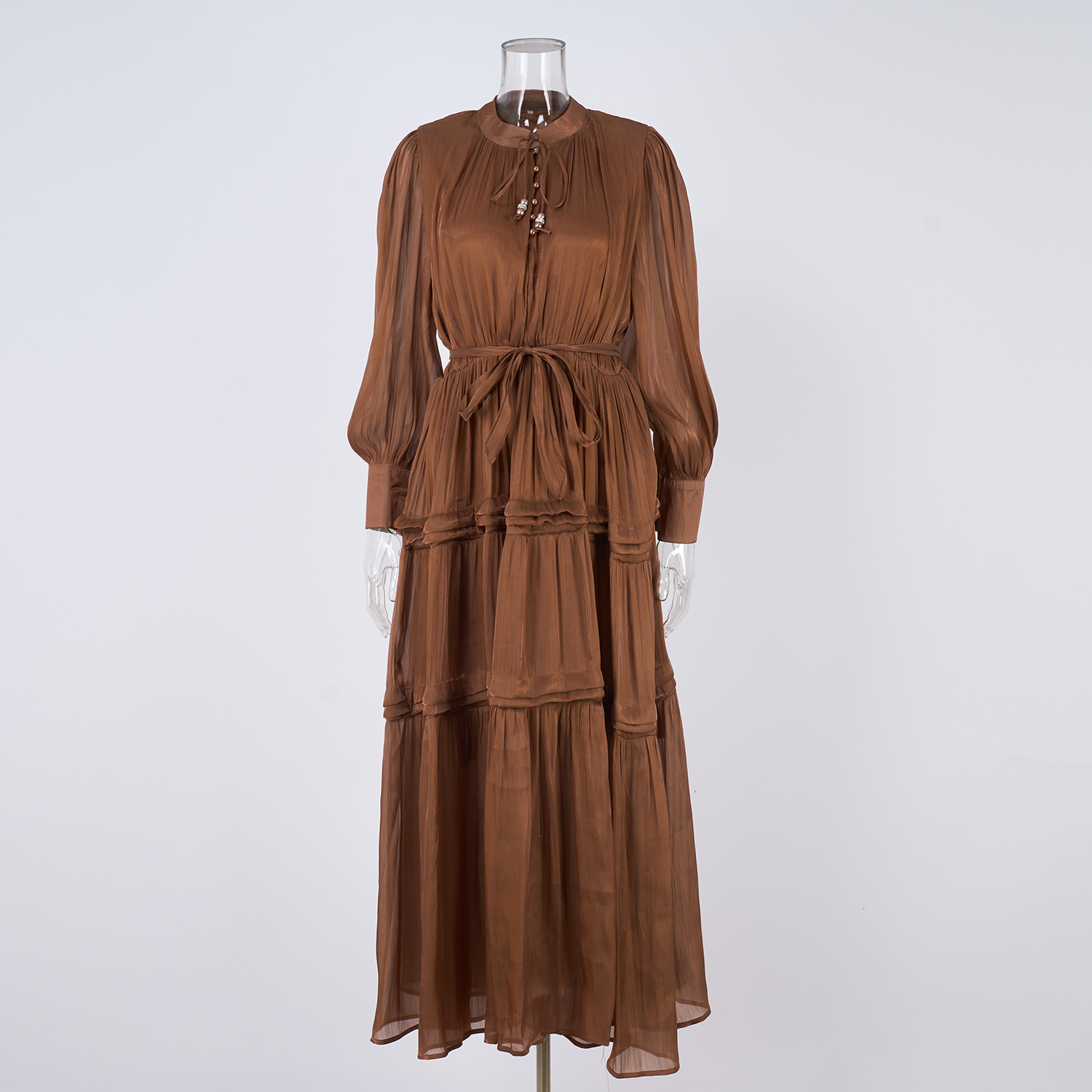 Real shooting of European and American style autumn new women's long sleeved dress with loose waist and slimming temperament long skirt in 8 colors Real shooting of European and American style autumn new women's long sleeved dress with loose waist and slimming temperament long skirt in 8 colors