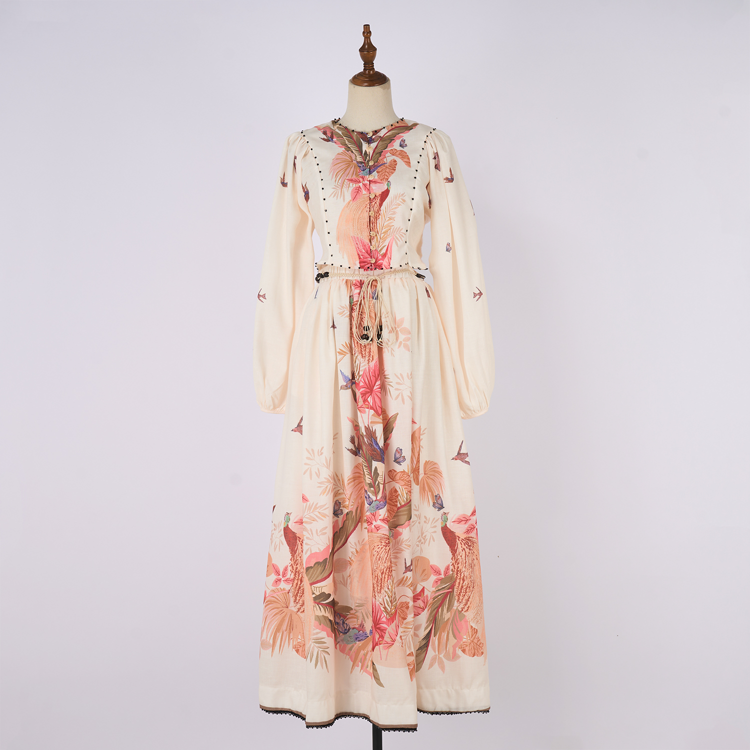 Real time shooting of light luxury and high-end summer vacation floral print lantern sleeves short top and skirt set Real time shooting of light luxury and high-end summer vacation floral print lantern sleeves short top and skirt set