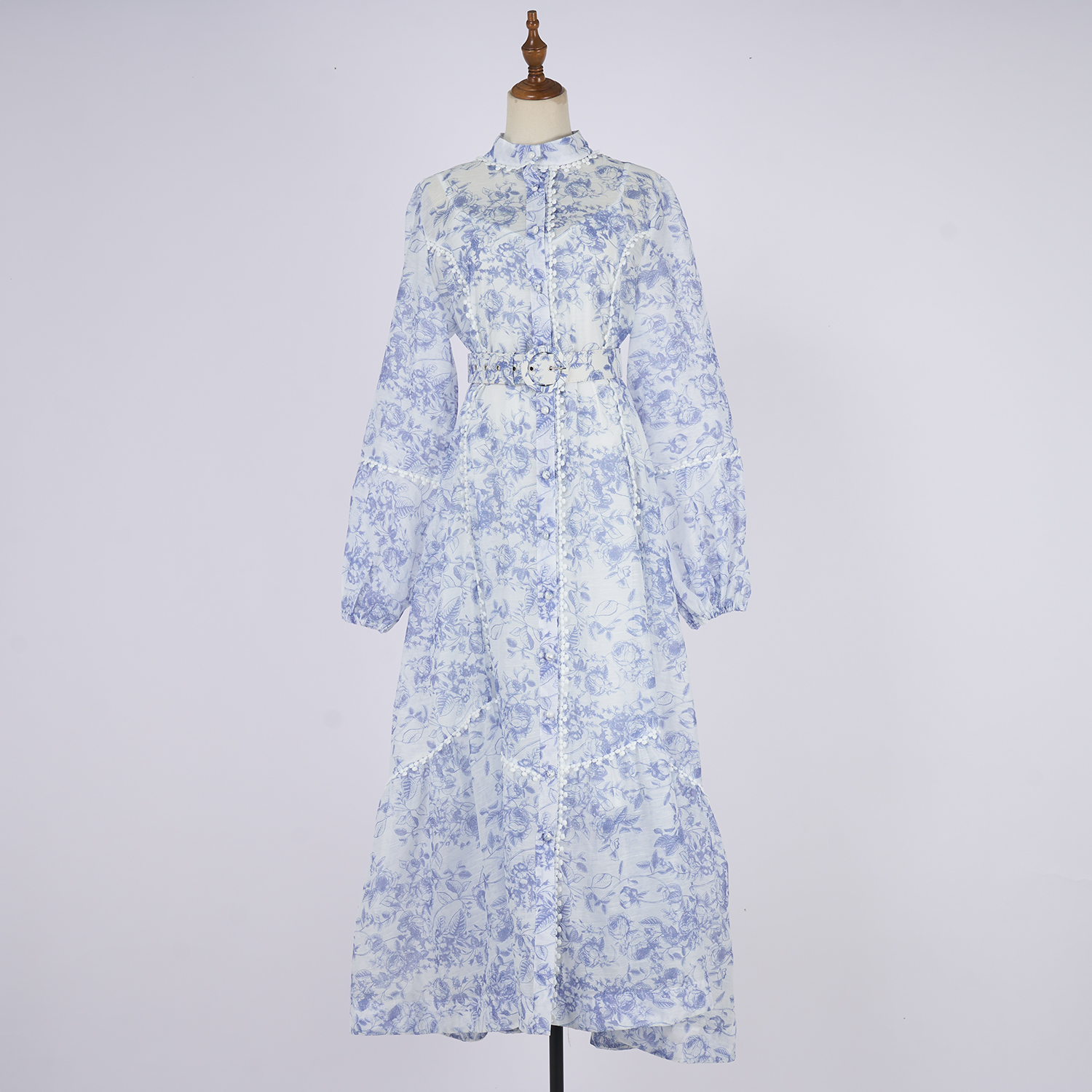 Real shot Australian retro print French elegant ultra long lace lace patchwork dress with large skirt Real shot Australian retro print French elegant ultra long lace lace patchwork dress with large skirt