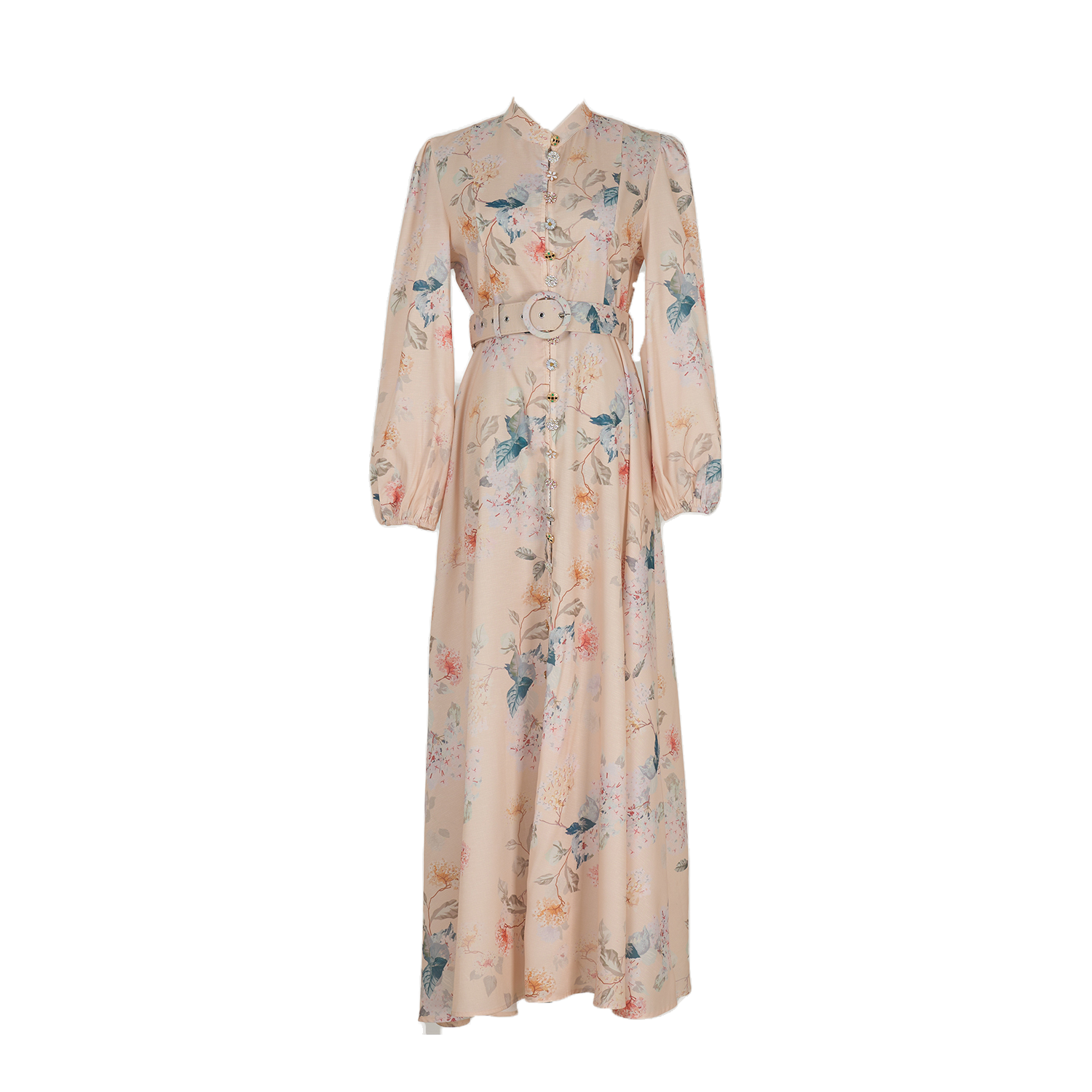 Real shot casual retro print exquisite single breasted stand up collar A-list dress ultra long skirt+belt 14 colors Real shot casual retro print exquisite single breasted stand up collar A-list dress ultra long skirt+belt 14 colors