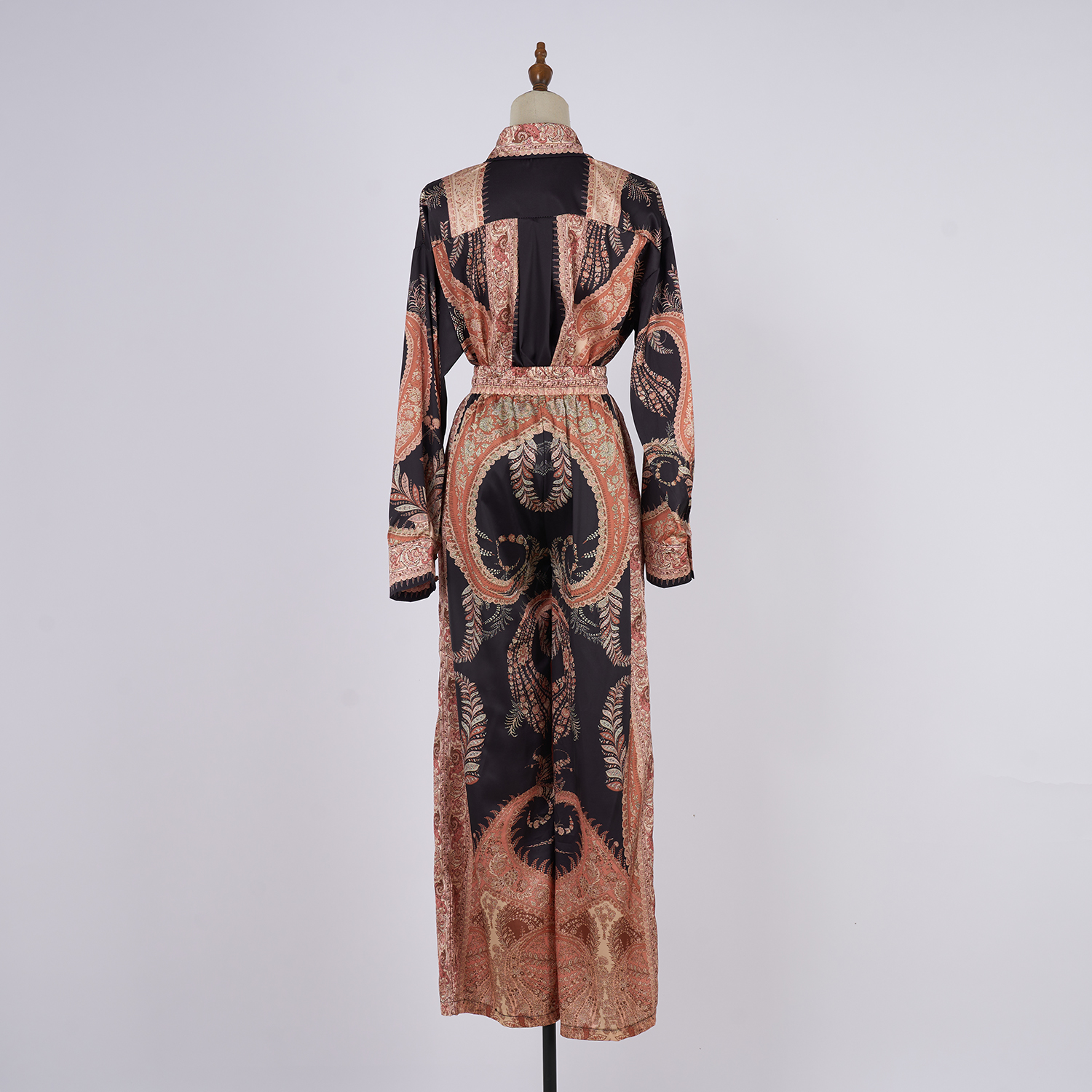 Real shooting of 2025 Australian new tropical style printed autumn and winter straight leg shirt casual pants set Real shooting of 2025 Australian new tropical style printed autumn and winter straight leg shirt casual pants set