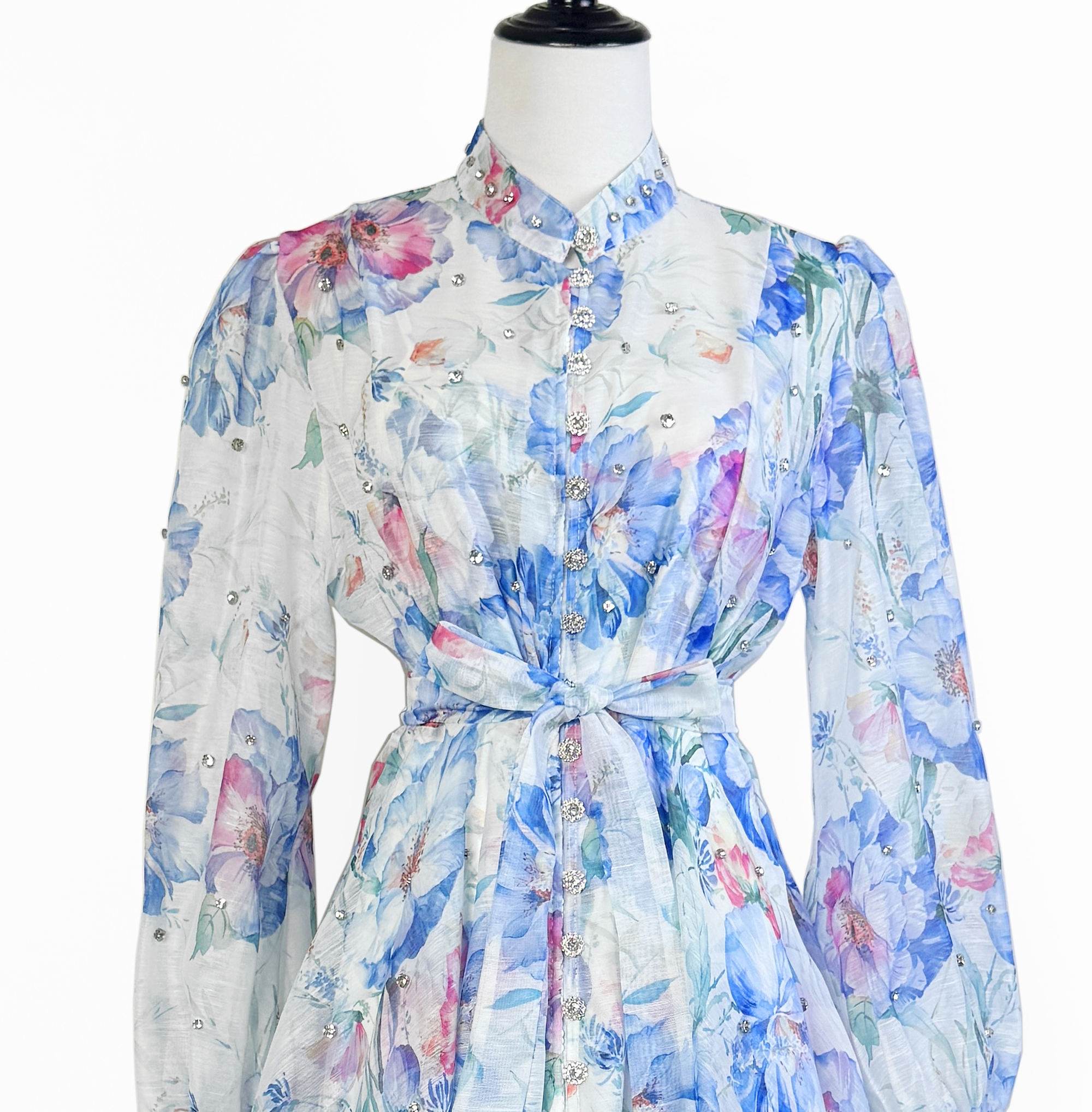 Real shot of 18 color Australian elegant stand up collar single breasted waist slimming short skirt dress with printed suspender Real shot of 18 color Australian elegant stand up collar single breasted waist slimming short skirt dress with printed suspender