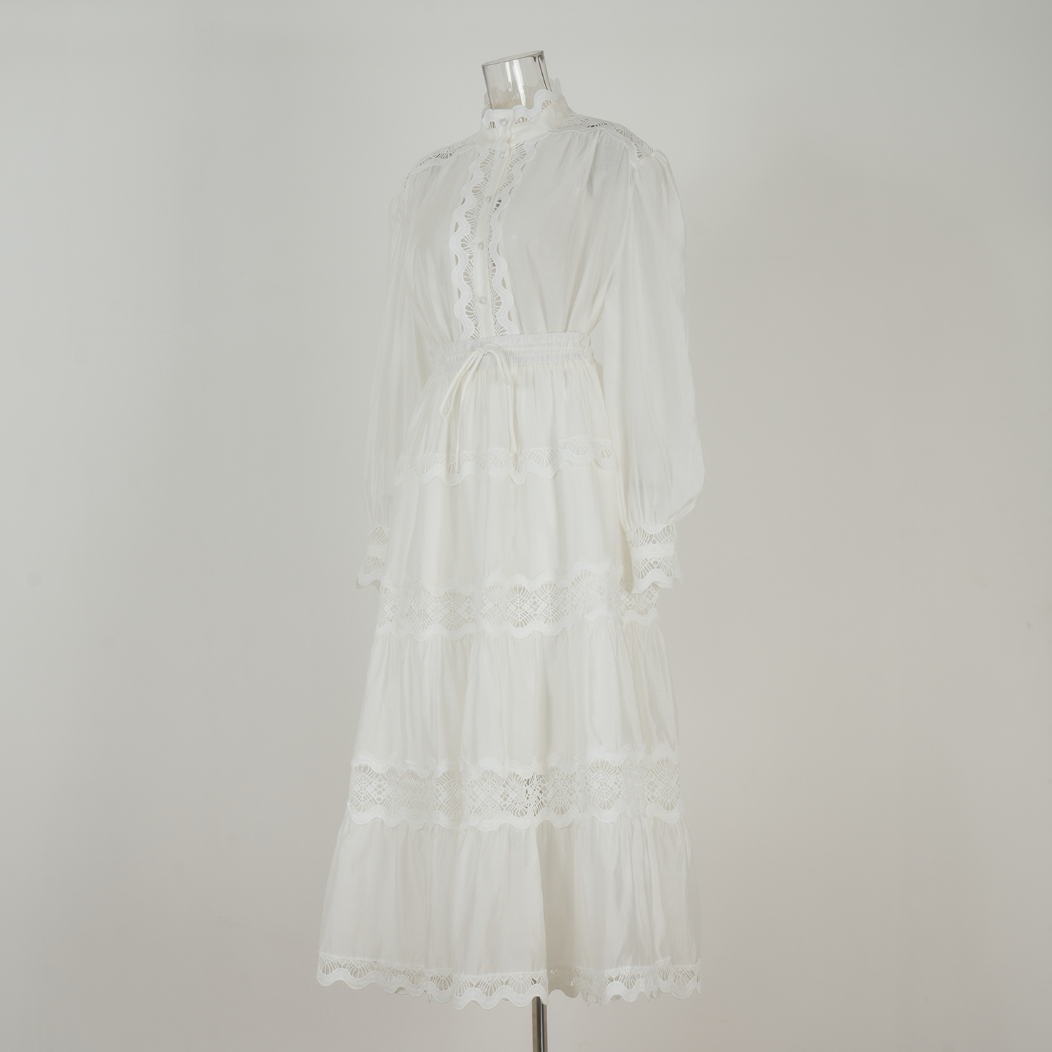 Real time shooting of European, American, British style fake suit dress, heavy-duty solid color lace loose large swing formal dress Real time shooting of European, American, British style fake suit dress, heavy-duty solid color lace loose large swing formal dress