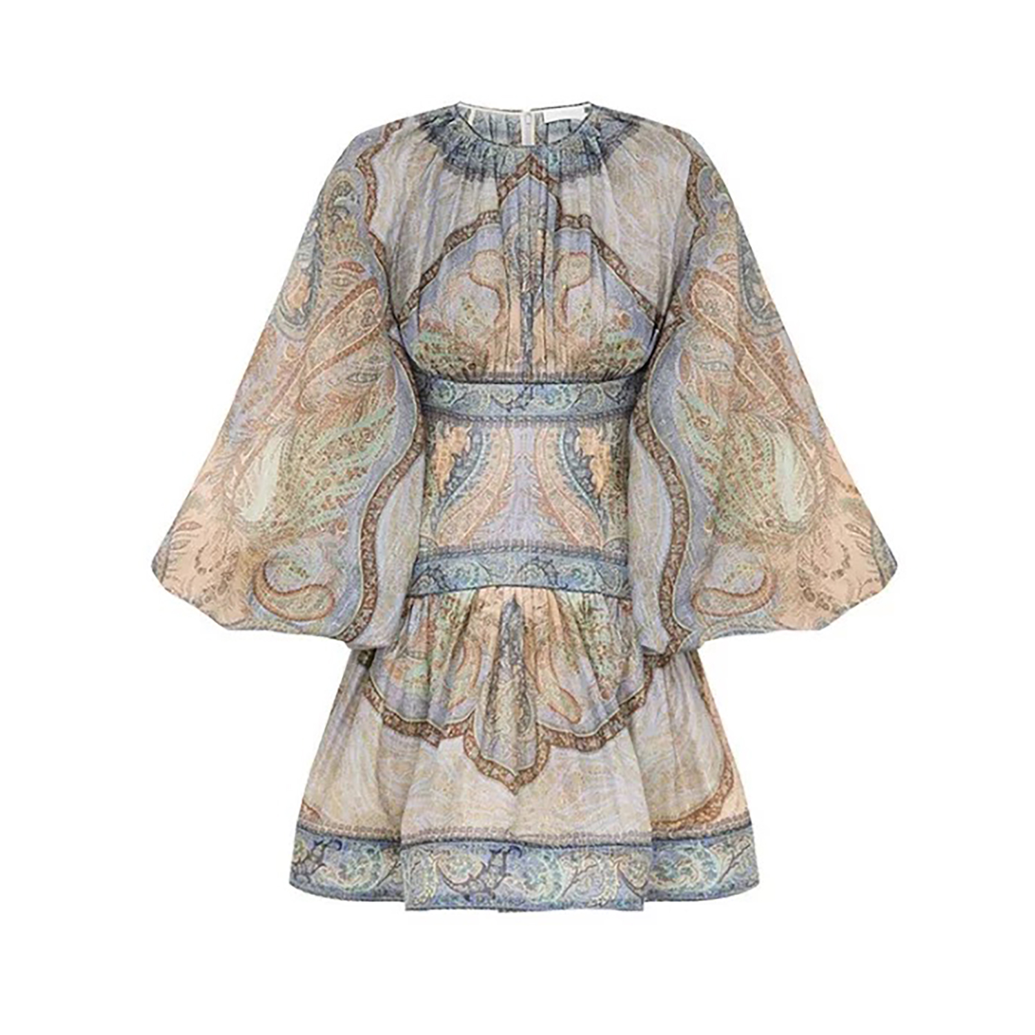 2026 Holiday Swimsuit New Brocade Pattern Blue Mini Dress 2026 Holiday Swimsuit New Brocade Pattern Blue Mini Dress