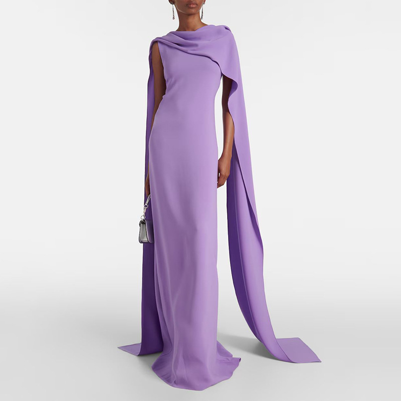 Charm niche design long skirt 2025 new sleeveless shawl design high waist solid color high-end dress for women