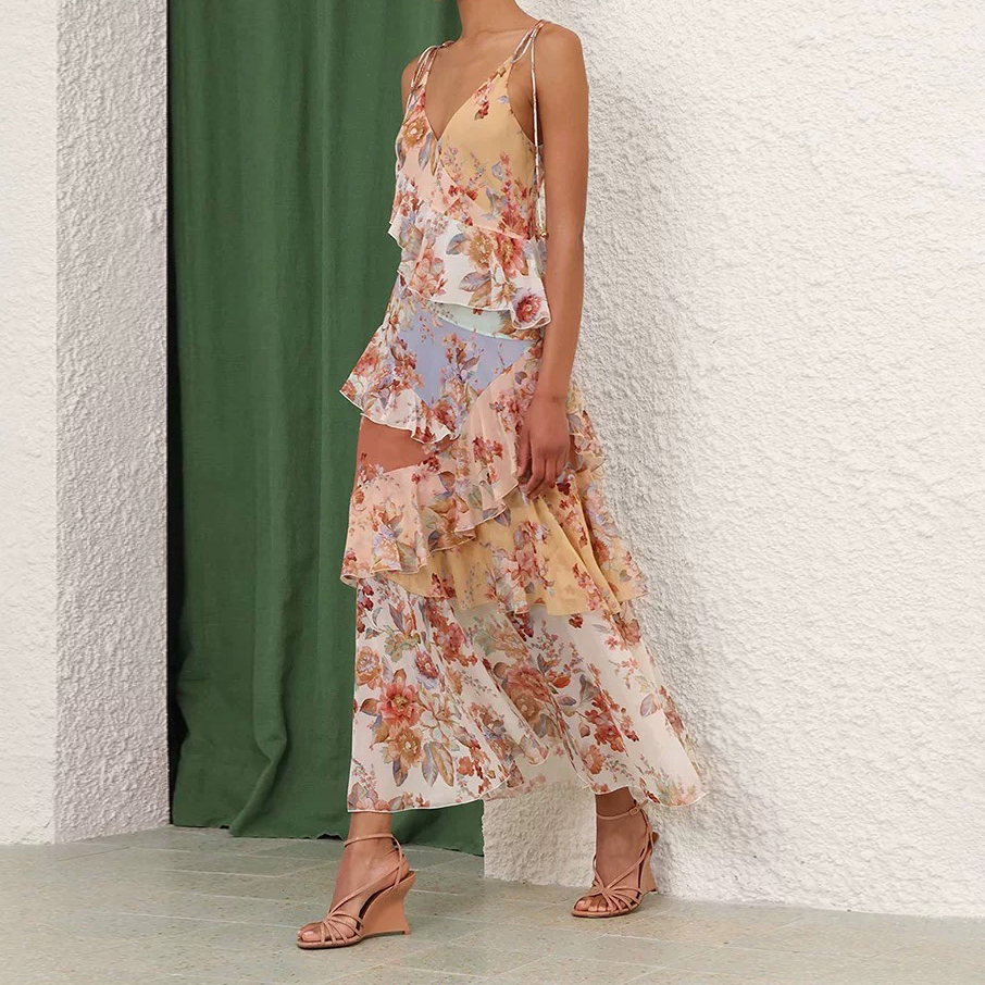 New 2026 vacation swimsuit ruffle edge camisole dress New 2026 vacation swimsuit ruffle edge camisole dress