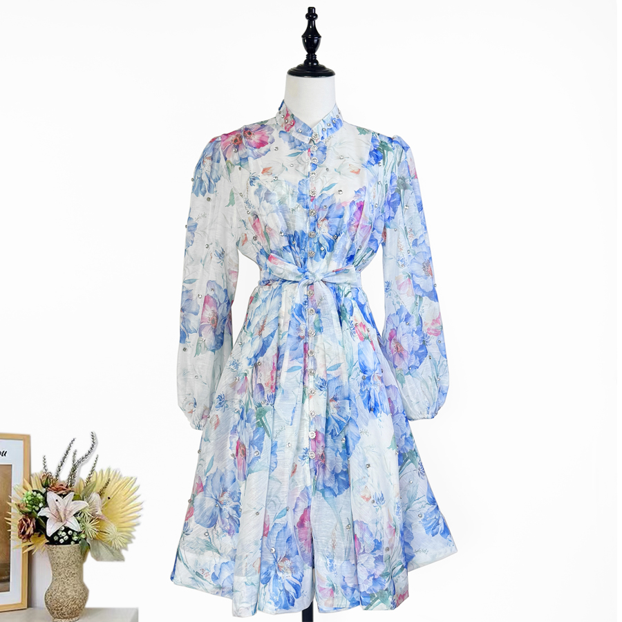 Real shooting French elegant date party big display small skirt blingbling nail bead umbrella skirt dress for women Real shooting French elegant date party big display small skirt blingbling nail bead umbrella skirt dress for women