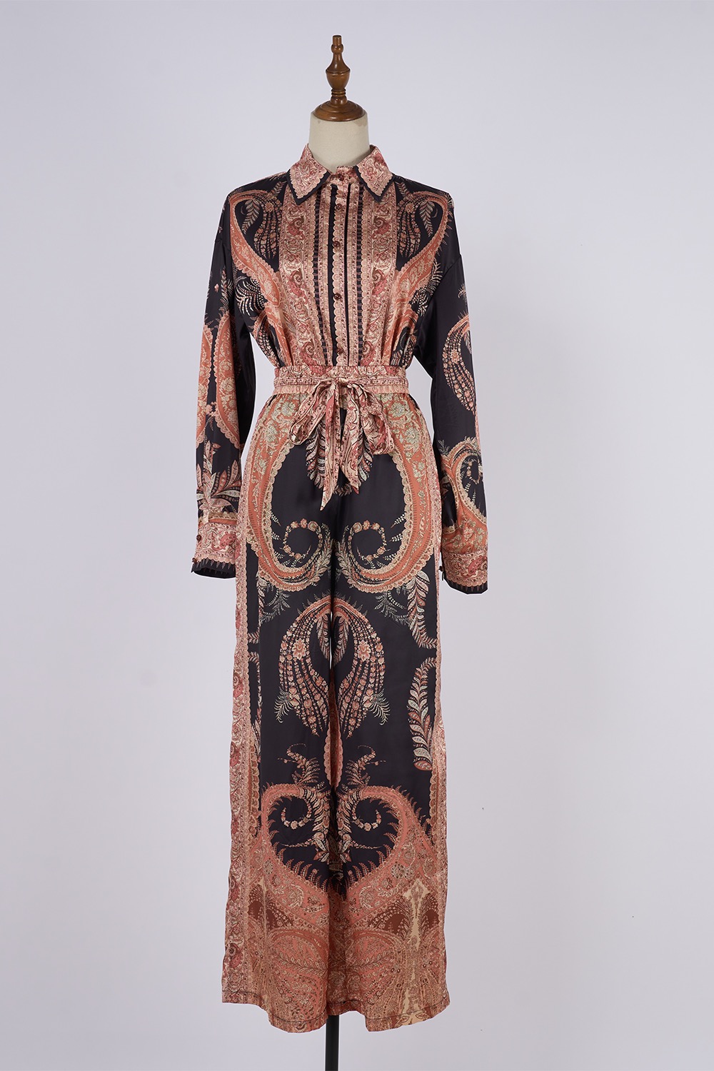 Real shooting of 2025 Australian new tropical style printed autumn and winter straight leg shirt casual pants set Real shooting of 2025 Australian new tropical style printed autumn and winter straight leg shirt casual pants set