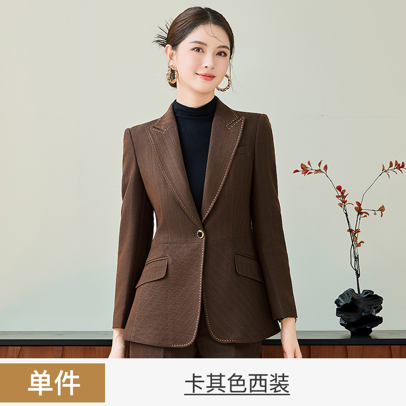 Women's professional workwear suit set 2025 early autumn slim fit and slimming one button commuting formal wear long sleeved suit Women's professional workwear suit set 2025 early autumn slim fit and slimming one button commuting formal wear long sleeved suit