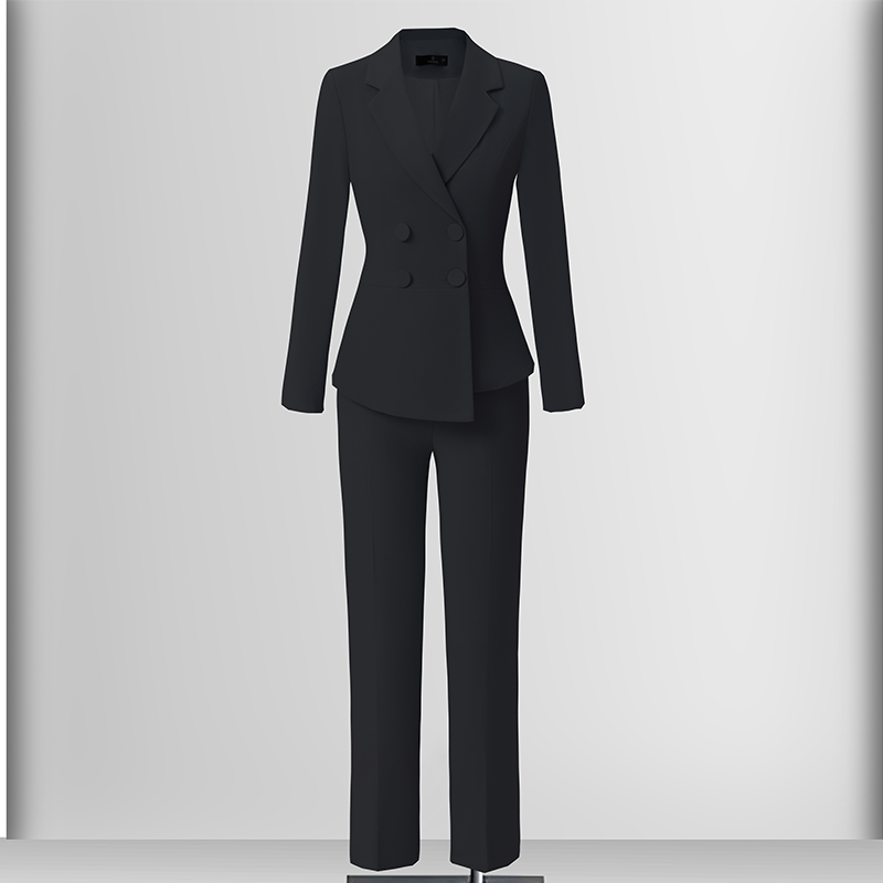 High end professional women's clothing temperament double breasted suit jacket for women's autumn slimming and commuting formal suit set High end professional women's clothing temperament double breasted suit jacket for women's autumn slimming and commuting formal suit set