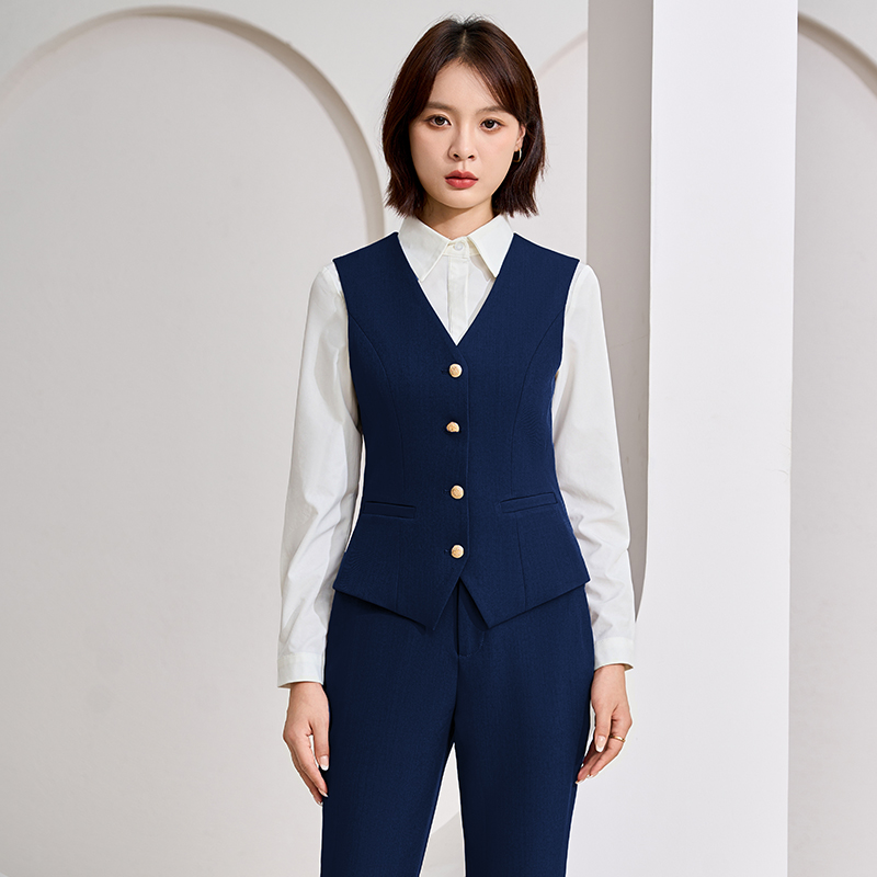 Professional work clothes V-neck vest set for women in autumn 2025, slim fit and slimming commuting formal wear, single breasted vest Professional work clothes V-neck vest set for women in autumn 2025, slim fit and slimming commuting formal wear, single breasted vest