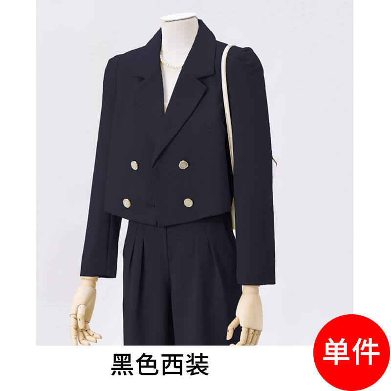 Small double breasted suit set for women in early autumn 2025, fashionable and minimalist design, niche temperament suit Small double breasted suit set for women in early autumn 2025, fashionable and minimalist design, niche temperament suit