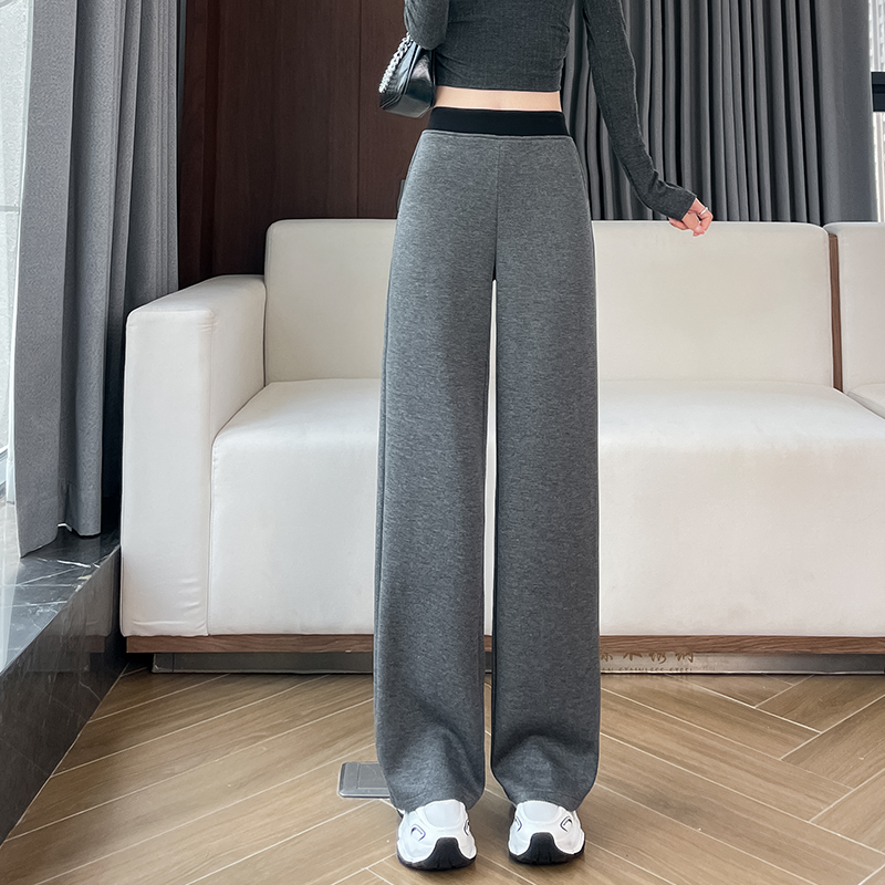 Thick and Warm Wide Leg Pants with Velvet for Women 2025 Autumn and Winter New Style Fashionable, Simple, Elegant, Casual, Versatile and Casual Pants Thick and Warm Wide Leg Pants with Velvet for Women 2025 Autumn and Winter New Style Fashionable, Simple, Elegant, Casual, Versatile and Casual Pants