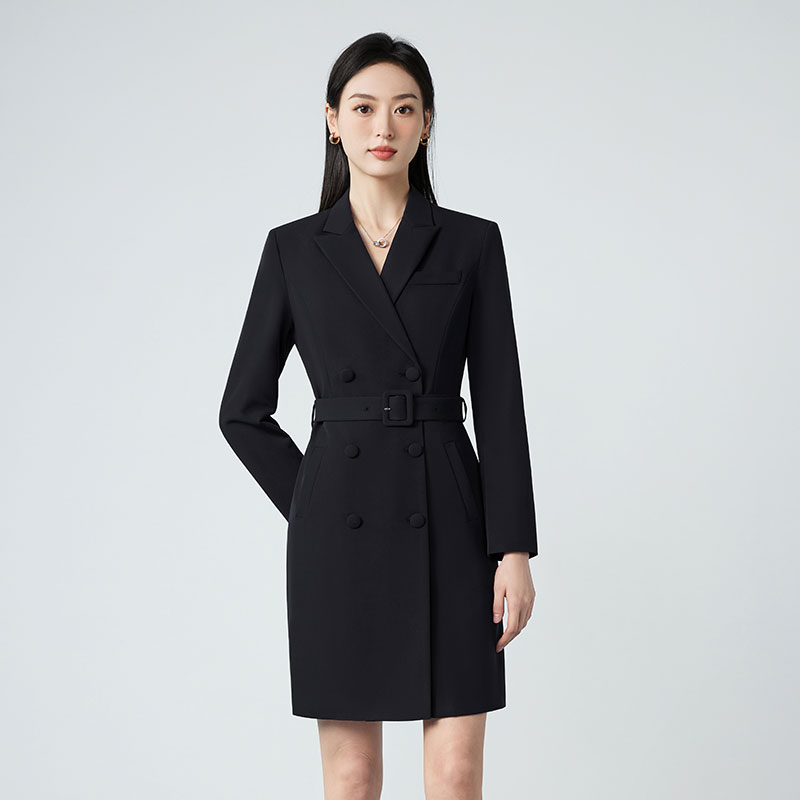Wearing a waistband and cinching the waist to show off a slim dress for women in the early autumn of 2025, a new high-end style with a dual breasted commuting suit skirt Wearing a waistband and cinching the waist to show off a slim dress for women in the early autumn of 2025, a new high-end style with a dual breasted commuting suit skirt