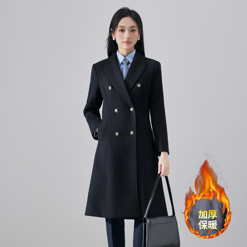 Woolen coat for women's autumn and winter 2025 new fashion style goddess style commuting mid length professional jacket Woolen coat for women's autumn and winter 2025 new fashion style goddess style commuting mid length professional jacket