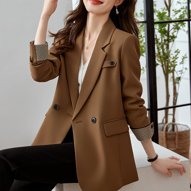 Western style beige suit jacket for women's autumn and winter new high-end professional dress formal Korean version OL suit top Western style beige suit jacket for women's autumn and winter new high-end professional dress formal Korean version OL suit top