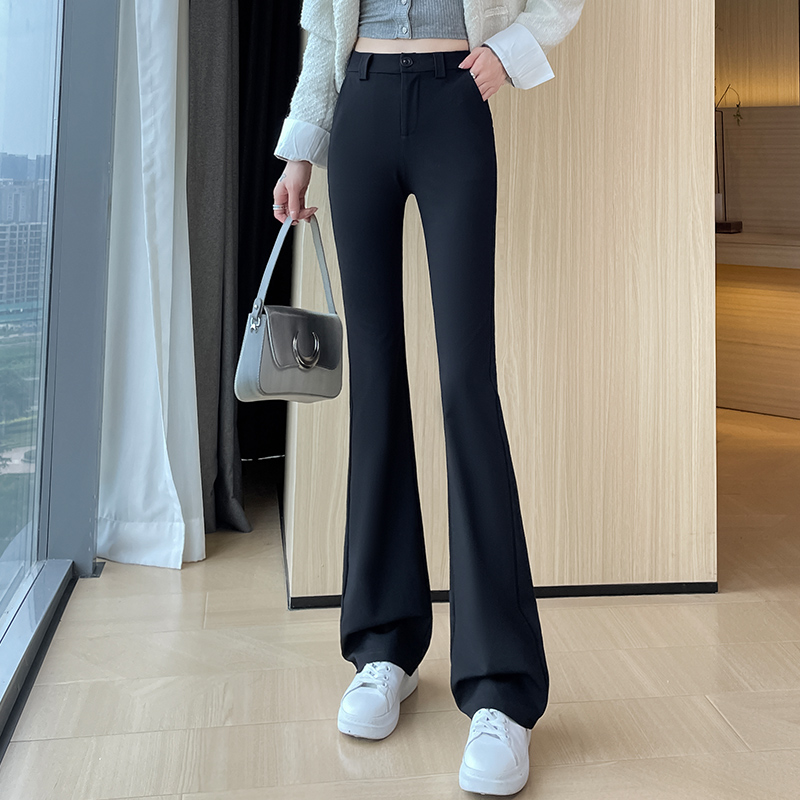 Velvet warm micro flared pants for women in autumn and winter 2025, new fashionable and simple temperament, goddess style casual versatile pants Velvet warm micro flared pants for women in autumn and winter 2025, new fashionable and simple temperament, goddess style casual versatile pants