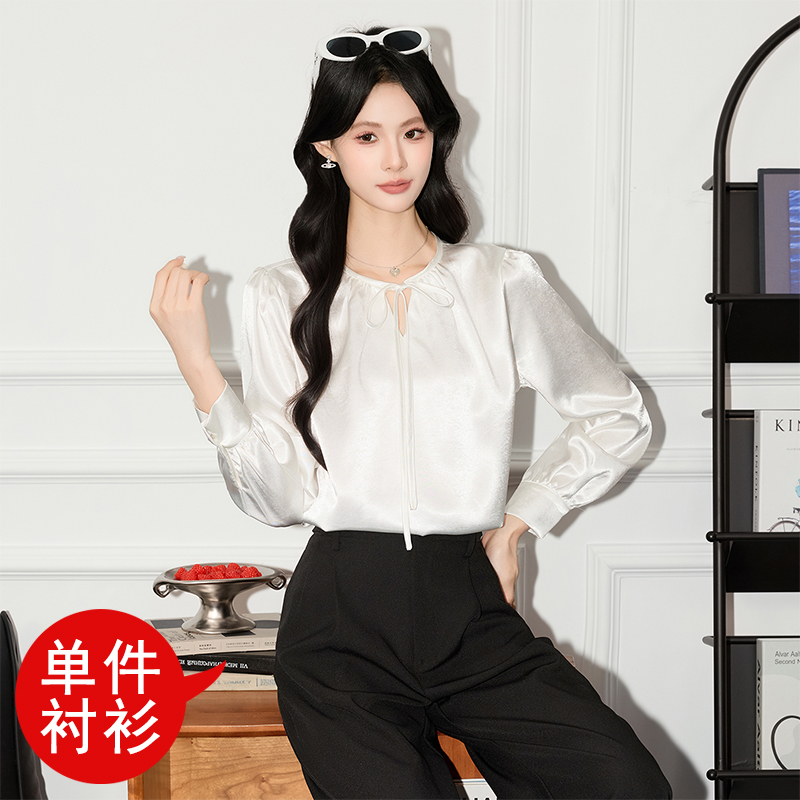 2025 early autumn beautiful and attractive shirt, small shirt, women's design sense, niche fashion, western-style casual versatile long sleeved shirt 2025 early autumn beautiful and attractive shirt, small shirt, women's design sense, niche fashion, western-style casual versatile long sleeved shirt