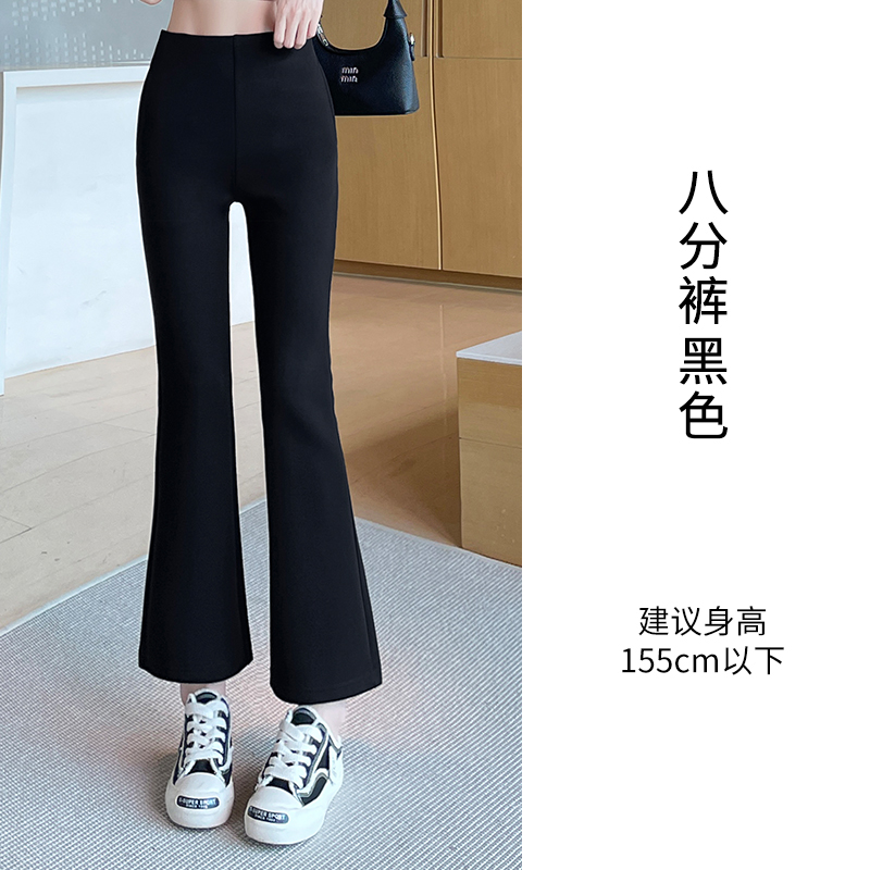 2025 Velvet Thickened Micro Pull Pants for Women's Autumn and Winter Design, with a niche temperament, casual and versatile, short cropped pants 2025 Velvet Thickened Micro Pull Pants for Women's Autumn and Winter Design, with a niche temperament, casual and versatile, short cropped pants