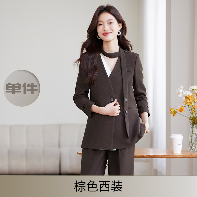 Fashionable Korean style suit set for women in spring 2025, fashionable and stylish casual long sleeved suit jacket, solid color Fashionable Korean style suit set for women in spring 2025, fashionable and stylish casual long sleeved suit jacket, solid color