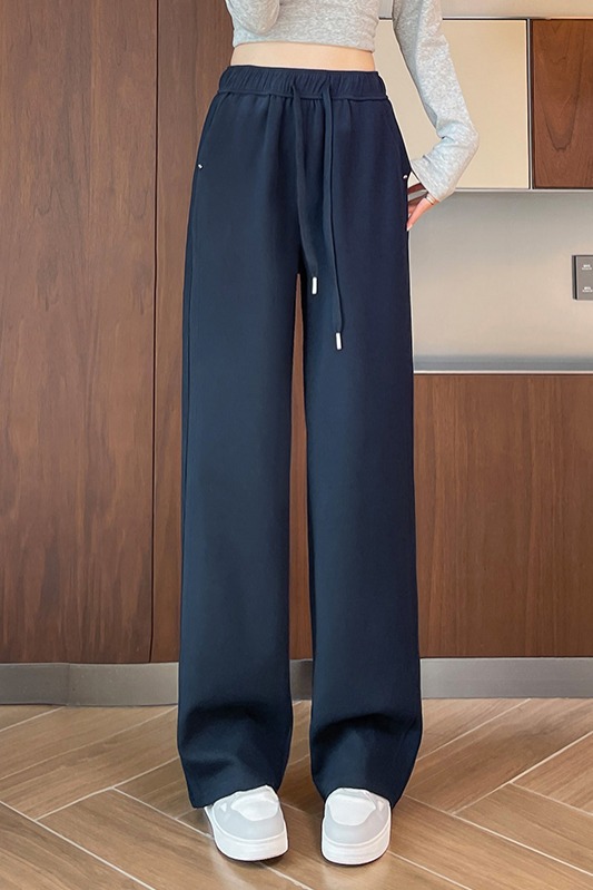 Loose and versatile sports pants for women in autumn 2025, fashionable and simple temperament, casual and versatile, elastic waisted wide leg pants Loose and versatile sports pants for women in autumn 2025, fashionable and simple temperament, casual and versatile, elastic waisted wide leg pants