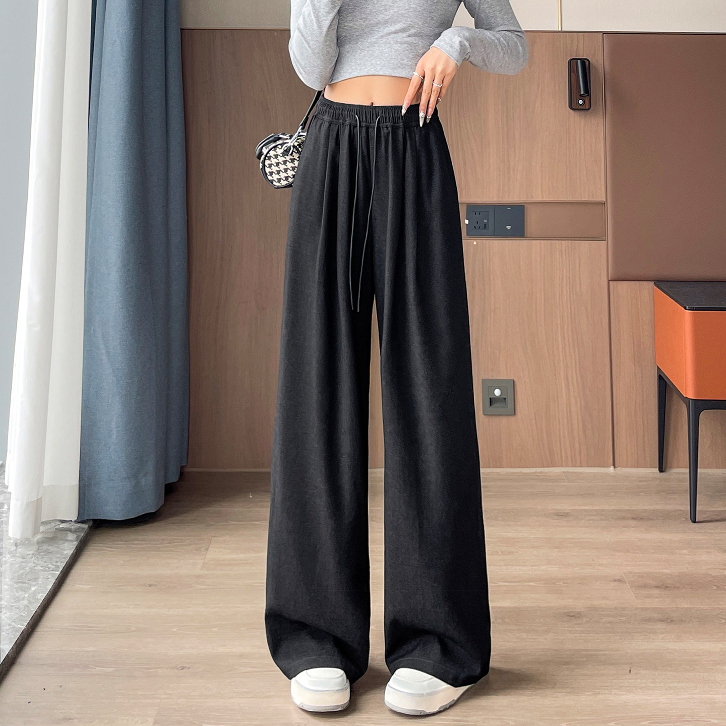 Casual versatile wide leg pants for women in autumn 2025, high waisted and slimming, loose and lazy straight leg pants Casual versatile wide leg pants for women in autumn 2025, high waisted and slimming, loose and lazy straight leg pants