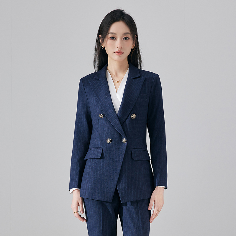 Commuting formal suit striped suit for women 2025 autumn and winter, slim fit temperament goddess style professional work suit