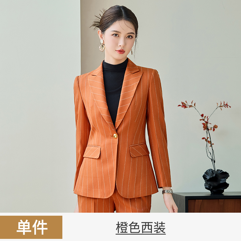 Temperament striped suit for women in autumn and winter, slim fit and slimming, one button commuting formal suit, professional work suit Temperament striped suit for women in autumn and winter, slim fit and slimming, one button commuting formal suit, professional work suit