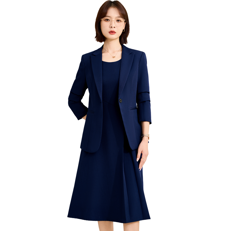 Simple temperament long sleeved suit jacket for women 2025 early autumn new slim fit and slimming one button commuting suit set Simple temperament long sleeved suit jacket for women 2025 early autumn new slim fit and slimming one button commuting suit set