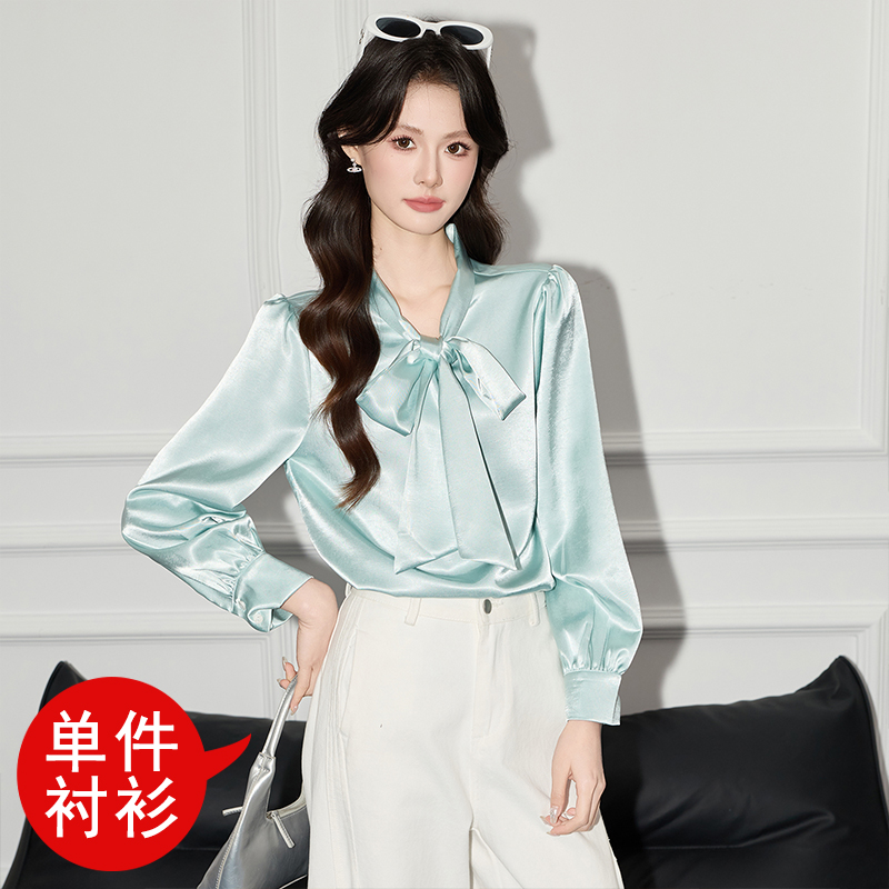 Design inspired Western style lace up shirt for women in autumn 2025, new casual and versatile OL fashionable and simple temperament shirt Design inspired Western style lace up shirt for women in autumn 2025, new casual and versatile OL fashionable and simple temperament shirt