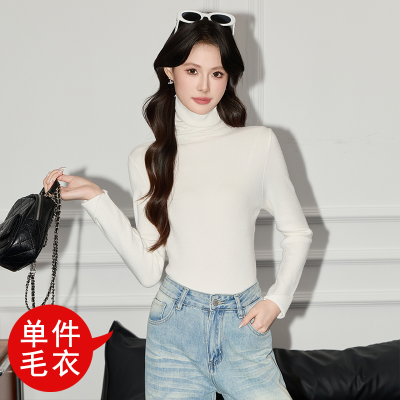 Slimming and slimming black base sweater, women's 2025 autumn and winter new design, versatile and stylish high neck top Slimming and slimming black base sweater, women's 2025 autumn and winter new design, versatile and stylish high neck top