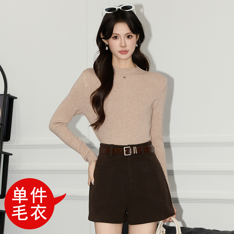 Simple and versatile round neck sweater for women in autumn and winter 2025, slim fit and slimming temperament, small stature, inner layer, bottom layer, top Simple and versatile round neck sweater for women in autumn and winter 2025, slim fit and slimming temperament, small stature, inner layer, bottom layer, top