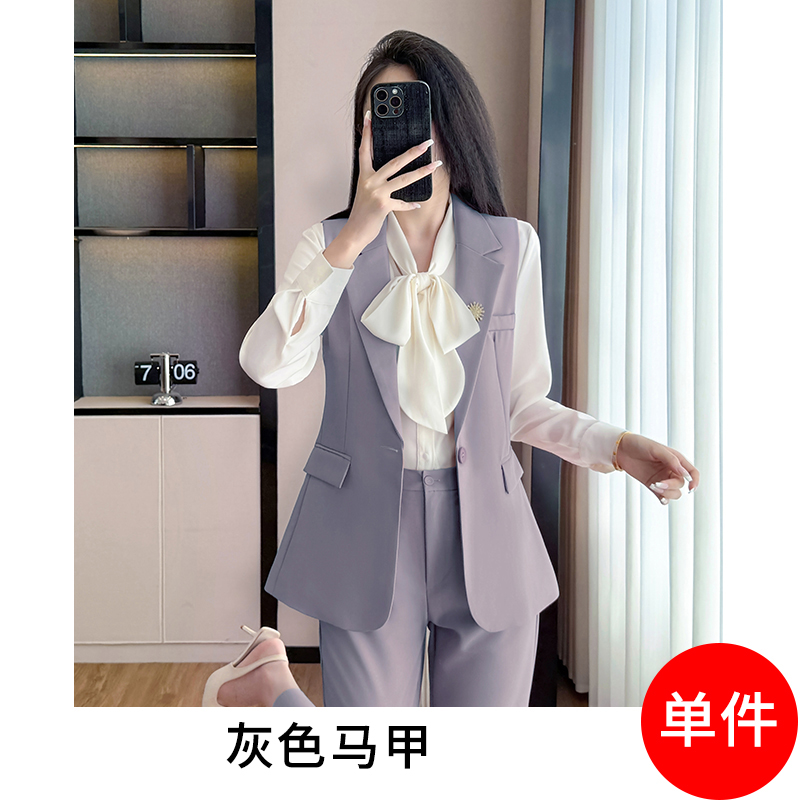 Leisure commuting pink vest set for women's 2025 autumn outfit, new fashionable and simple temperament, goddess style sleeveless vest Leisure commuting pink vest set for women's 2025 autumn outfit, new fashionable and simple temperament, goddess style sleeveless vest