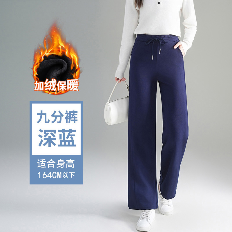 2025 autumn and winter new short cropped pants for women, fashionable and simple temperament, with thick velvet and warm casual pants 2025 autumn and winter new short cropped pants for women, fashionable and simple temperament, with thick velvet and warm casual pants