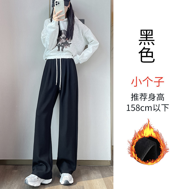 2025 Velvet Thickened Warm Sports Pants for Women's Autumn and Winter Fashion, Simple and Versatile, Elastic Waist, Wide Leg Pants 2025 Velvet Thickened Warm Sports Pants for Women's Autumn and Winter Fashion, Simple and Versatile, Elastic Waist, Wide Leg Pants