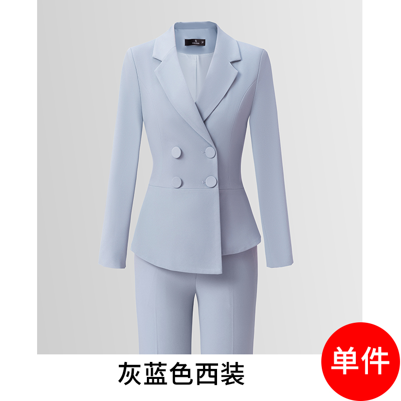 High end professional women's clothing temperament double breasted suit jacket for women's autumn slimming and commuting formal suit set High end professional women's clothing temperament double breasted suit jacket for women's autumn slimming and commuting formal suit set