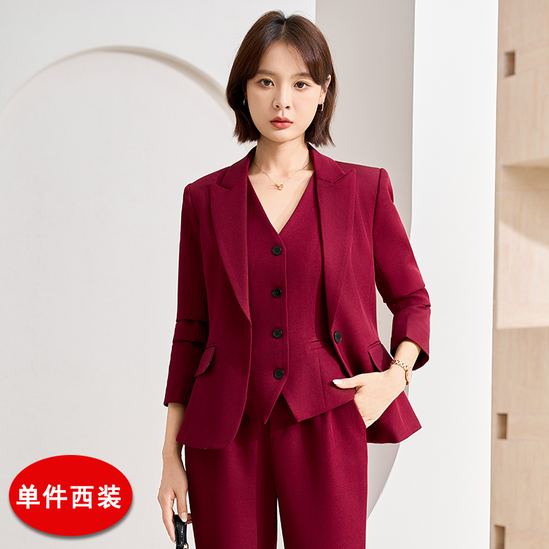 Professional formal suit, vest pants, three piece set, women's autumn slim fit, slimming temperament, goddess style commuting work clothes Professional formal suit, vest pants, three piece set, women's autumn slim fit, slimming temperament, goddess style commuting work clothes