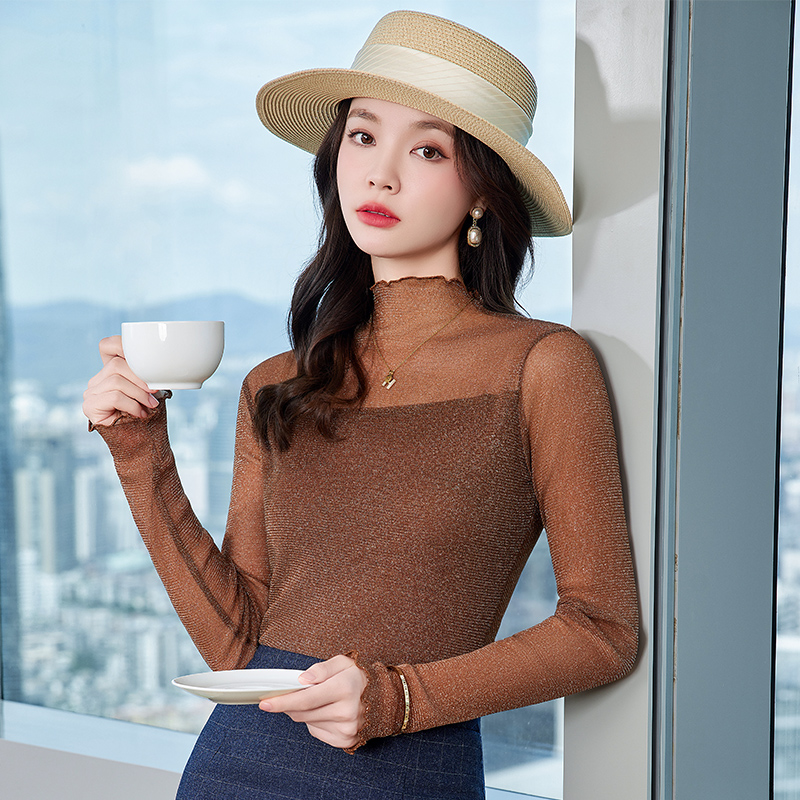 Slim fit versatile black base shirt for women's autumn new style, fashionable and stylish design, niche commuting long sleeved top trend Slim fit versatile black base shirt for women's autumn new style, fashionable and stylish design, niche commuting long sleeved top trend