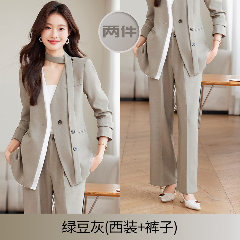 Fashionable Korean style suit set for women in spring 2025, fashionable and stylish casual long sleeved suit jacket, solid color Fashionable Korean style suit set for women in spring 2025, fashionable and stylish casual long sleeved suit jacket, solid color