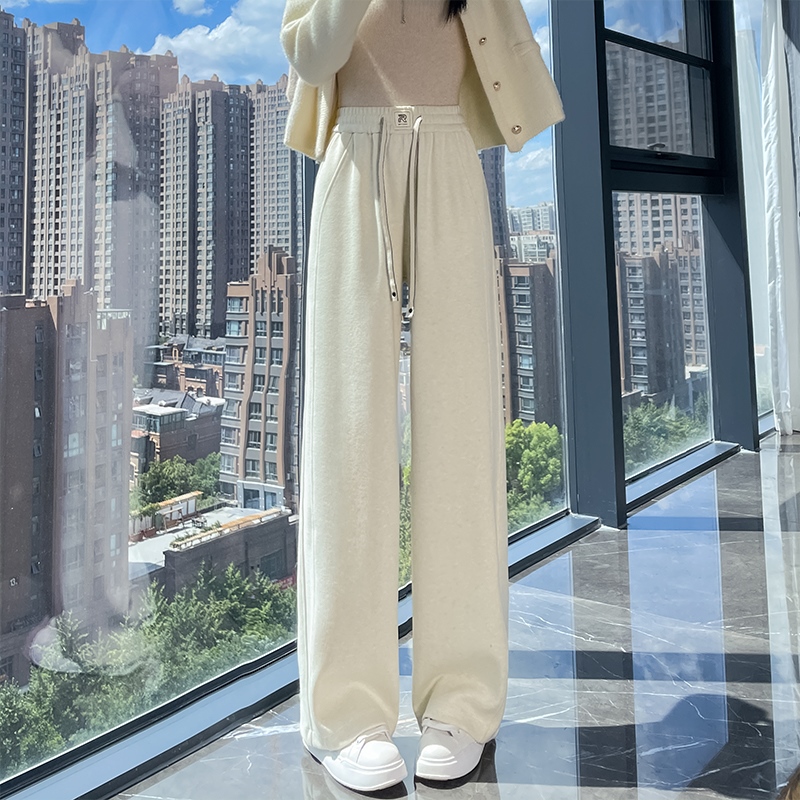 Women's autumn and winter casual versatile OL with added velvet and thickened casual pants, fashionable and simple temperament design sense, versatile wide leg pants Women's autumn and winter casual versatile OL with added velvet and thickened casual pants, fashionable and simple temperament design sense, versatile wide leg pants