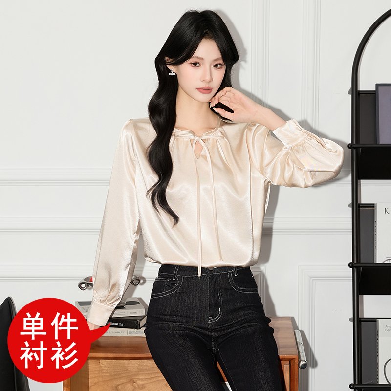 2025 early autumn beautiful and attractive shirt, small shirt, women's design sense, niche fashion, western-style casual versatile long sleeved shirt 2025 early autumn beautiful and attractive shirt, small shirt, women's design sense, niche fashion, western-style casual versatile long sleeved shirt