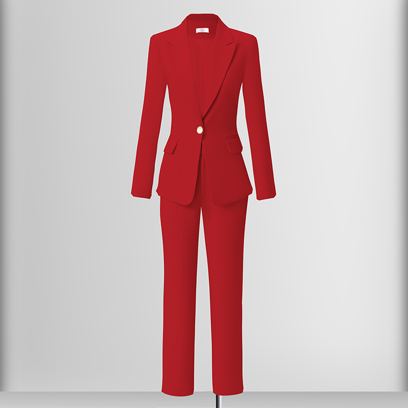 Broadcasting host professional formal work clothes suit jacket women's autumn new slim fit one button suit set
