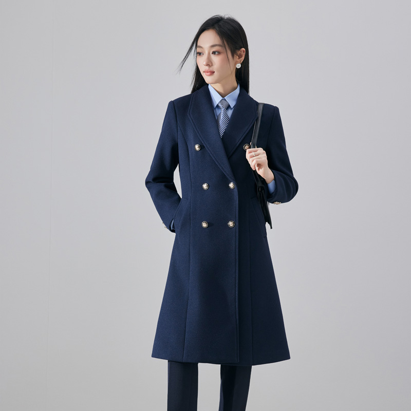 Woolen coat for women's autumn and winter 2025 new fashion style goddess style commuting mid length professional jacket Woolen coat for women's autumn and winter 2025 new fashion style goddess style commuting mid length professional jacket
