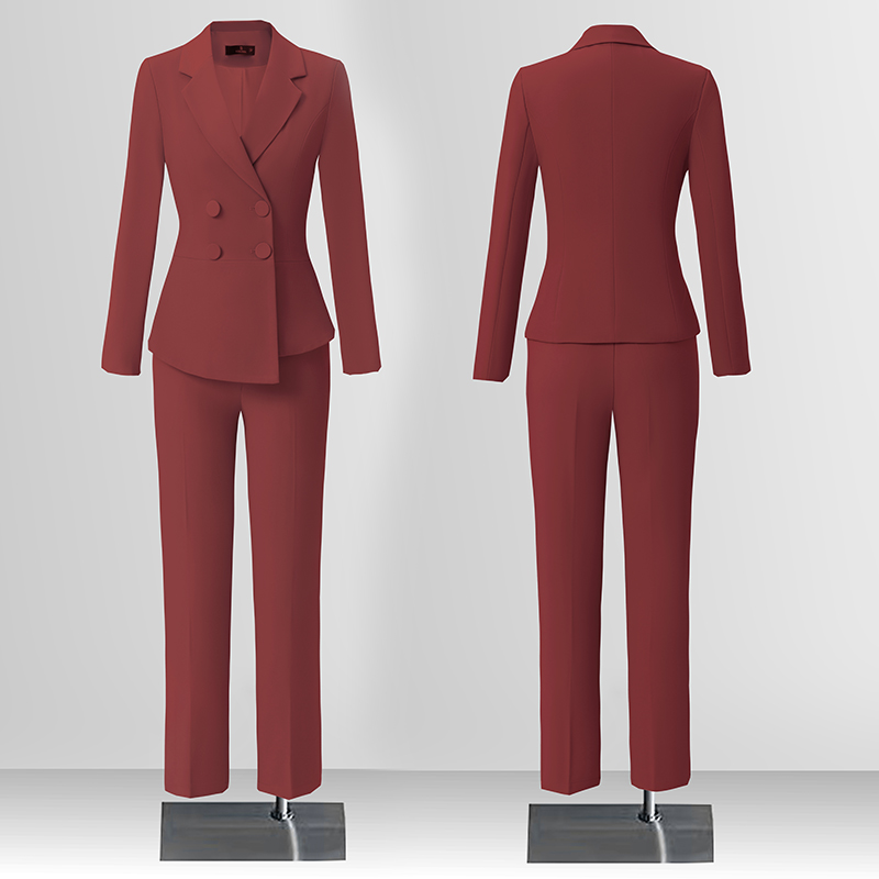 High end professional women's clothing temperament double breasted suit jacket for women's autumn slimming and commuting formal suit set High end professional women's clothing temperament double breasted suit jacket for women's autumn slimming and commuting formal suit set