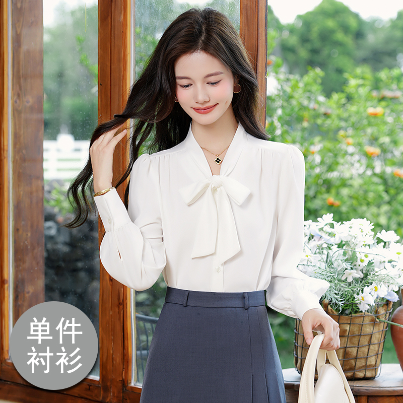 Design sense, niche temperament, lace up shirt, women's 2025 early autumn new style, fashionable, simple, casual, versatile shirt Design sense, niche temperament, lace up shirt, women's 2025 early autumn new style, fashionable, simple, casual, versatile shirt