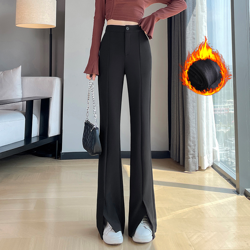 Design sense of western-style split suit pants for women in autumn and winter of 2025, new fashionable and simple temperament versatile casual pants Design sense of western-style split suit pants for women in autumn and winter of 2025, new fashionable and simple temperament versatile casual pants
