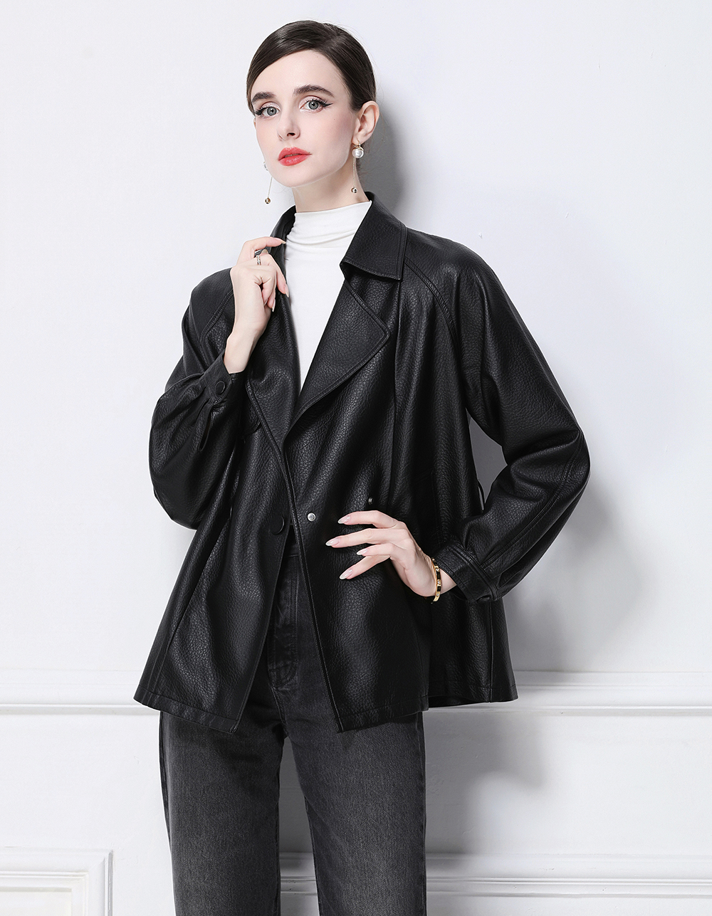 Real shot European station retro matte PU leather punk leather jacket 906 Real shot European station retro matte PU leather punk leather jacket 906